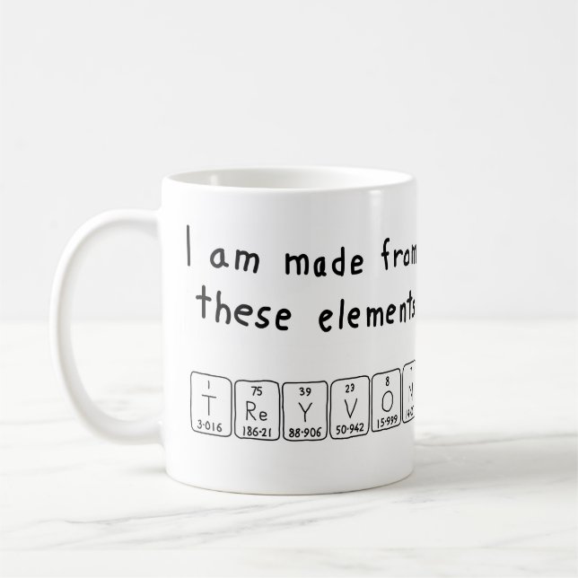 Treyvon periodic table name mug (Left)