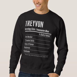 Treyvon Serving Size Nutrition Label Calories Sweatshirt