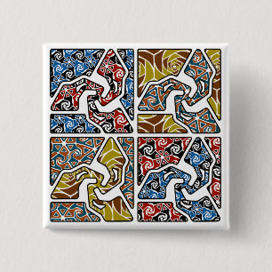 Tri-Arrows With Trippy Back Grounds 15 Cm Square Badge