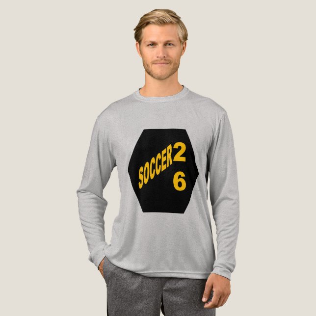 Tri-blend Long Sleeve Shirt grey  SOCCER 26 (Full Front)