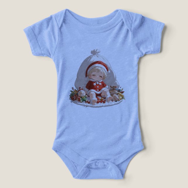 Tri-Blend Santa Infant One Piece | Christmas B+C (Design Front)
