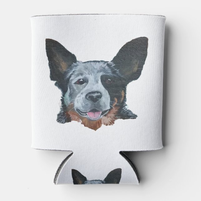 TRI COLOR CATTLE DOG CAN COOLER (Front)