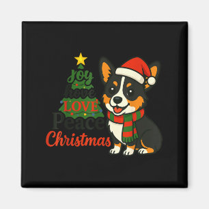 Tri Color Corgi Costume Pjs Joy Hope Love Peace Ch Magnet
