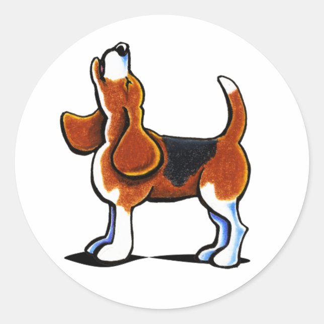 Tri-colour Beagle Bay Classic Round Sticker (Front)