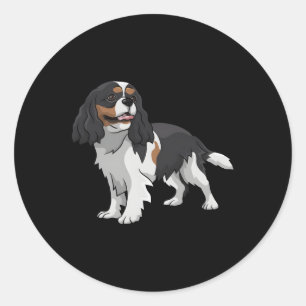 Tri-Colour Cavalier King Charles Spaniel Classic Round Sticker