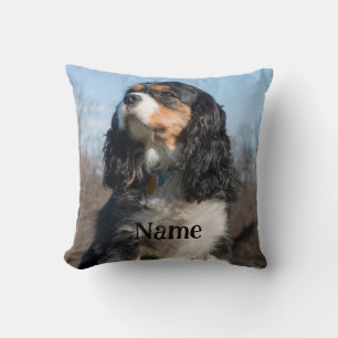 Tri Colour Cavalier King Charles Spaniel Dog Cushion