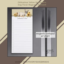 Tri-colour Chihuahua Yellow Sunflowers Dog Floral