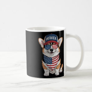 Tri Colour Corgi 4th Of July Us American Flag Dog Coffee Mug