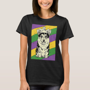 Tri Colour Corgi Jester  Mardi Gras Dog Mum or Dad T-Shirt
