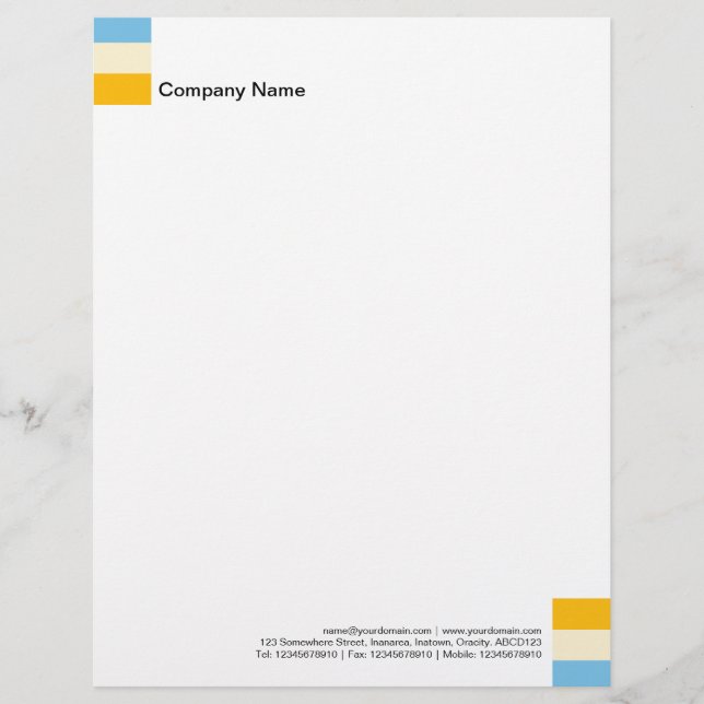 Tri-Colour Decoration 04 Custom Letterhead (Front)