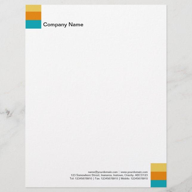 Tri-Colour Decoration Custom Letterhead (Front)