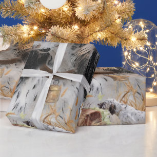Tri Colour English Setter Art, woodcock Hunting Wrapping Paper