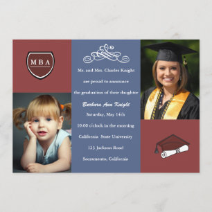 Tri Colour Graduation Invitation / Announcement