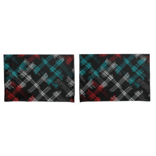 Tri-colour Hatching Pillowcase