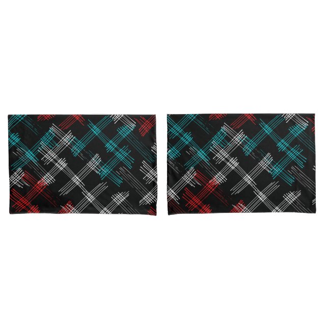 Tri-colour Hatching Pillowcase (Front-Set)