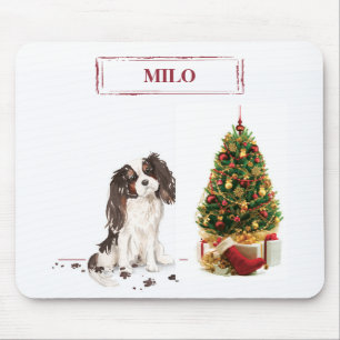 Tri-Colour King Charles Spaniel Funny Christmas Do Mouse Pad