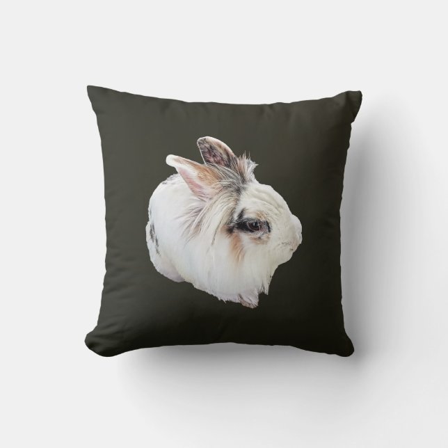 Tri-Colour Lionhead Rabbit Cushion (Front)