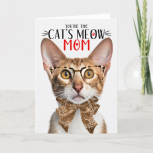 Tri-Colour Oriental Cat for Mum on Mother's Day Holiday Card