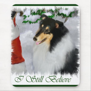 Tri-Colour Rough Collie Christmas Gifts Mouse Pad