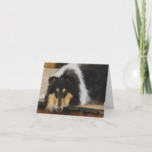 Tri Colour Rough Collie Gifts Art Card