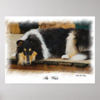 Tri Colour Rough Collie Gifts Art