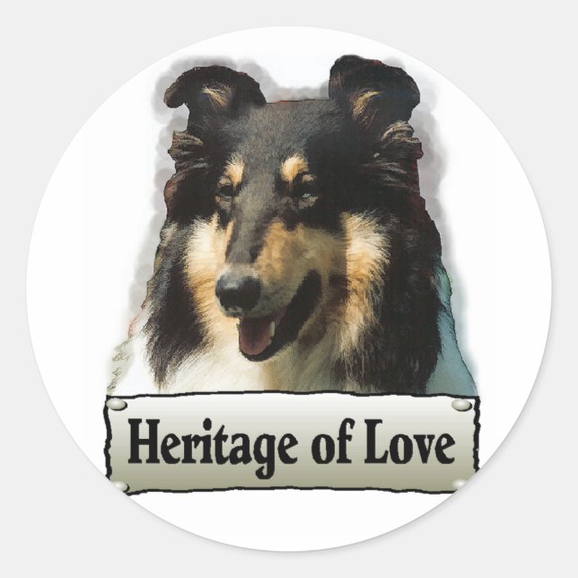 Tri Colour Rough Collie Gifts Classic Round Sticker (Front)
