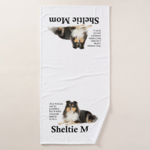Tri-Colour Sheltie Mum Bath Towel