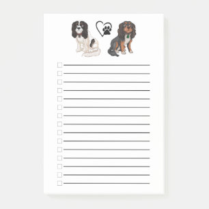 Tri Coloured and Black and Tan Cavalier Post-it Notes
