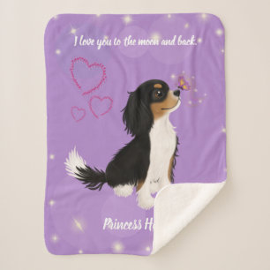 Tri-Coloured Cavalier Custom Design Sherpa Blanket