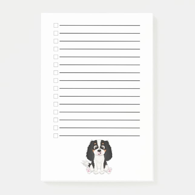 Tri Coloured Cavalier King Charles Spaniel    Post-it Notes (Front)