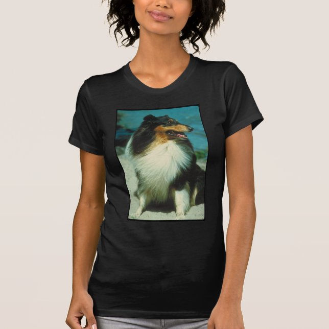 Tri-Coloured Collie Rough Coat T-Shirt (Front)