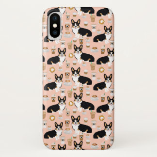 Tri coloured Corgi Coffee pattern - blush Case-Mate iPhone Case