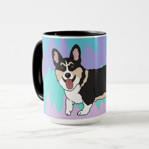 Tri Coloured Corgi Mug