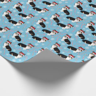 tri coloured corgi wrapping paper