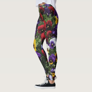 Tri Coloured Pansy Field, Leggings