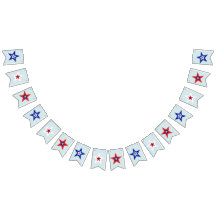 Tri-Coloured Red, White, and Blue Stars