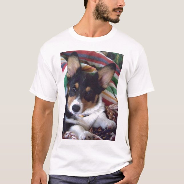 Tri Coloured Welsh Corgi T-Shirt (Front)