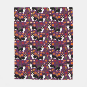 Tri corgi autumn blanket