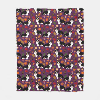 Tri corgi autumn blanket