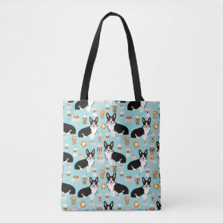 Tri Corgi Coffee - blue Tote Bag