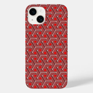 tri-cubic steel red grey hue Case-Mate iPhone 14 case