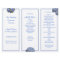 Tri-Fold Blue Wedding Ceremony Program