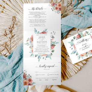 Tri-Fold Invitation with RSVP "Ethereal"  Wedding