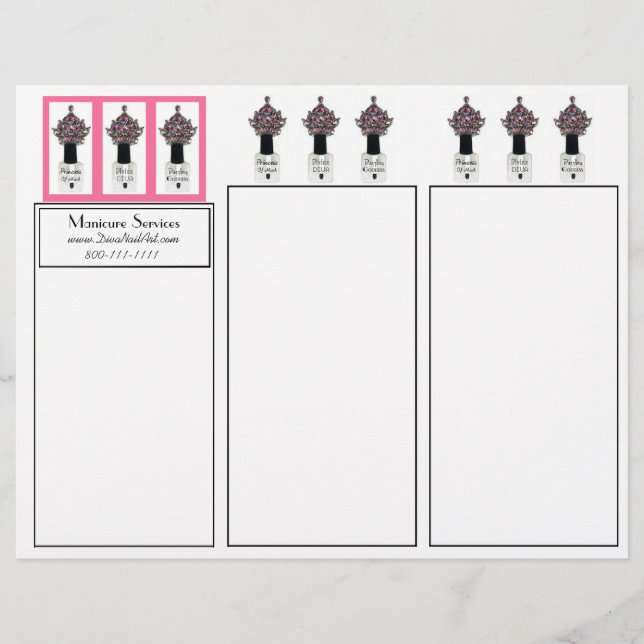 Tri-Fold Manicure Services  (Front)