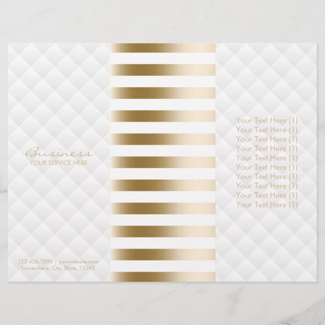 Tri-Fold Modern Gold Stripes & Diamond Quilted (Front)