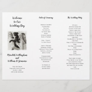Tri-fold Photo Wedding Ceremony Program Template