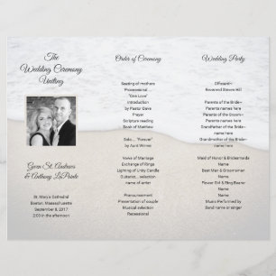 Tri-fold Sea Coast Wedding Program Photo Template