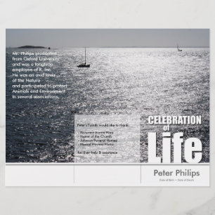 Tri-Fold Seascape Memorial Service Program Flyers