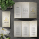 Tri-Fold Yoga Studio Brochures Meditation Pose ZEN<br><div class="desc">Yoga Studio Meditation Instructor / Life Coach / Healer / Reiki Master / Massage Therapy Tri-Fold Brochures Template - Elegant Faux Gold Foil Yoga Meditation Easy Pose / Sukhasana Pose with ZEN Symbol on Vintage Damask Paper Background. Easy to customise with your own text and images - make it yours....</div>