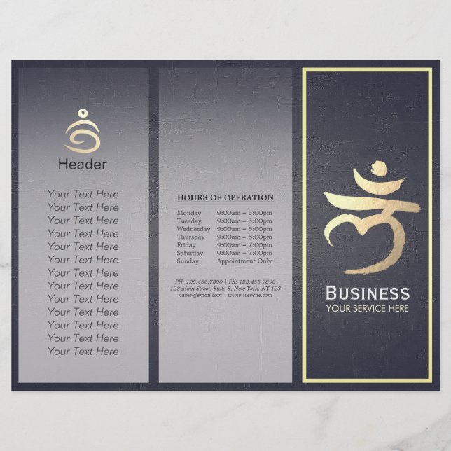Tri-Fold Yoga Studio Brochures Root Chakra Mantra (Front)